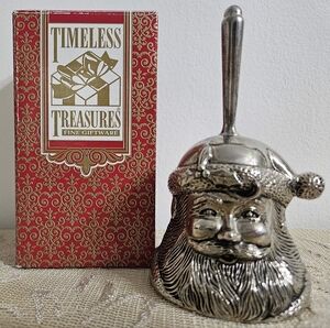 Vintage Timeless Treasures Silver Plated Santa Bell